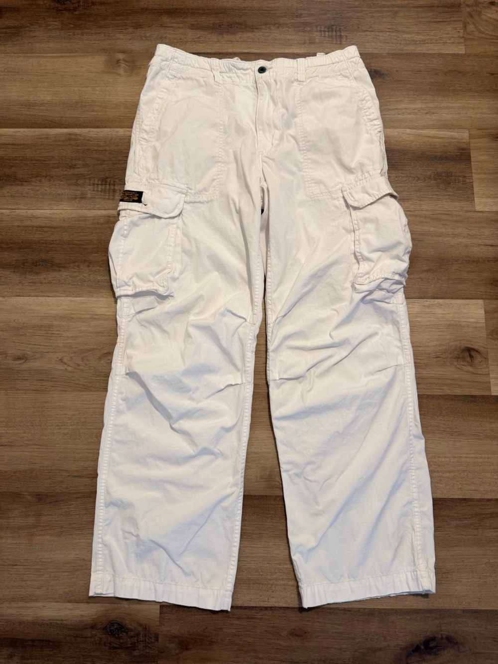 VTG Ralph Lauren Polo Jeans CO. Men's White Military Surplus Cargo Pants 34x32